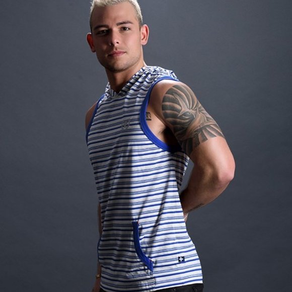 Andrew Christian Sleeveless Hoodie With Pocket - Picture 7 of 8